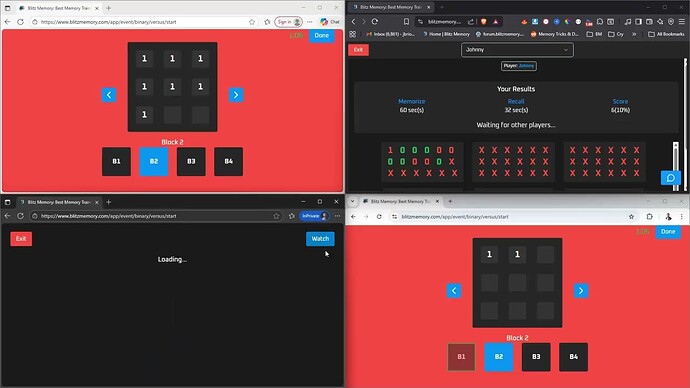 Versus Mode 1v1v1v1 Blitz Memory